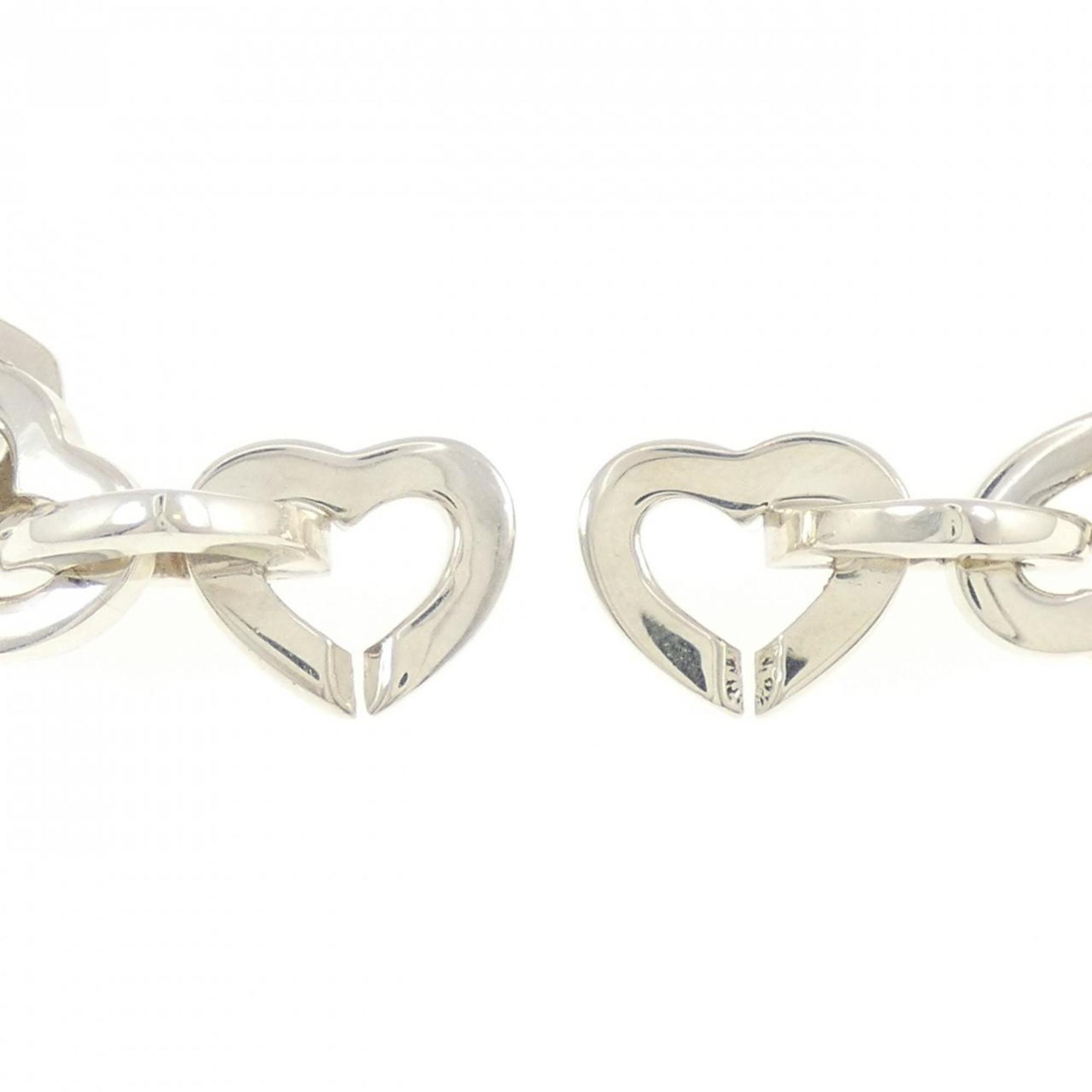 Heart Link Bracelet Sterling Silver and 18K Yellow Gold