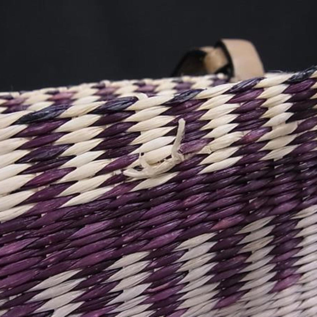 Square Basket Tote Woven Raffia Small