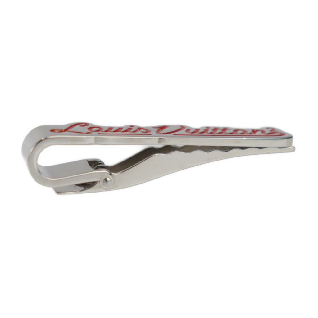 Tie Pin Metal Red and Silver Brooch