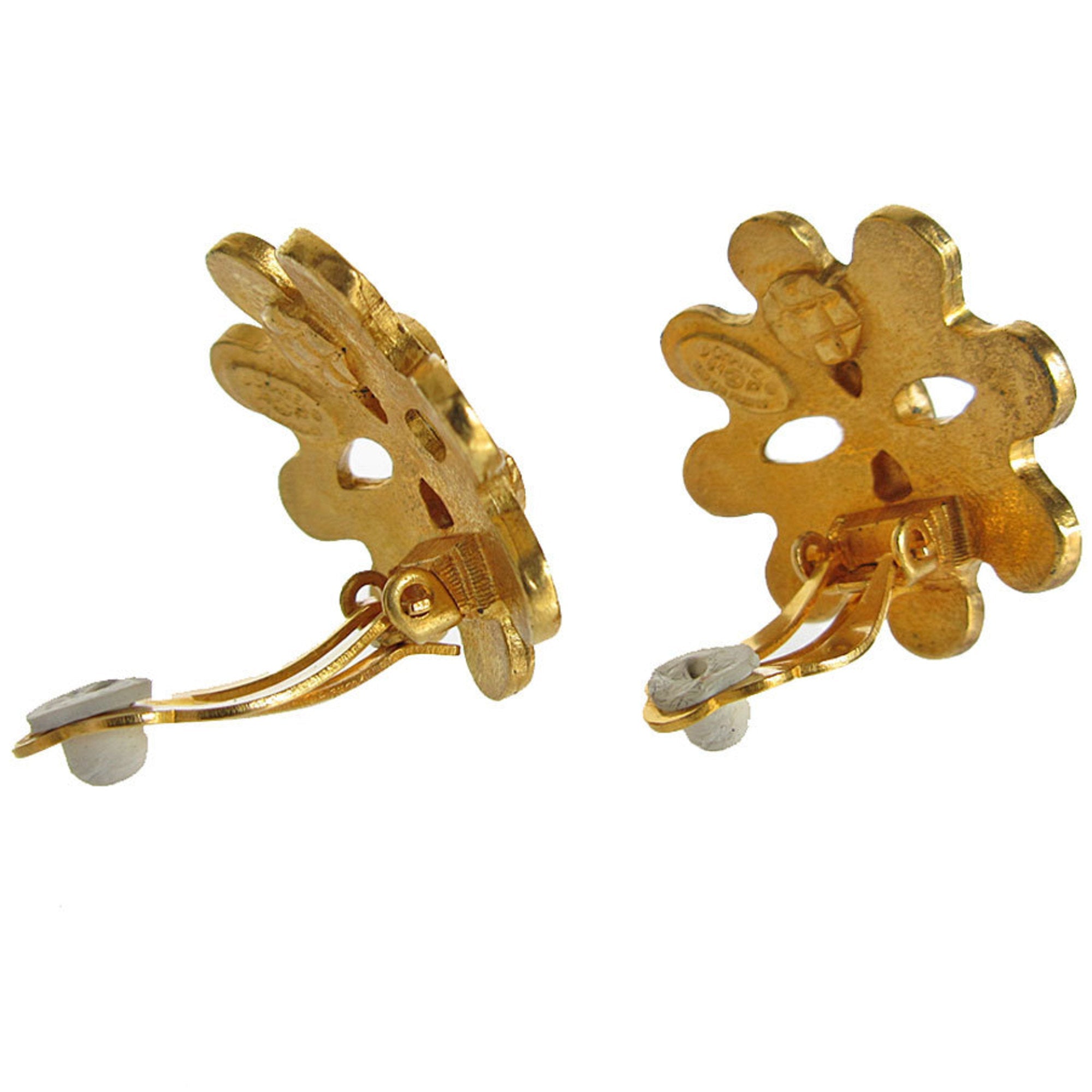 CC Logo Clip-On Earrings Gold-Tone Metal Gold-Tone Metal