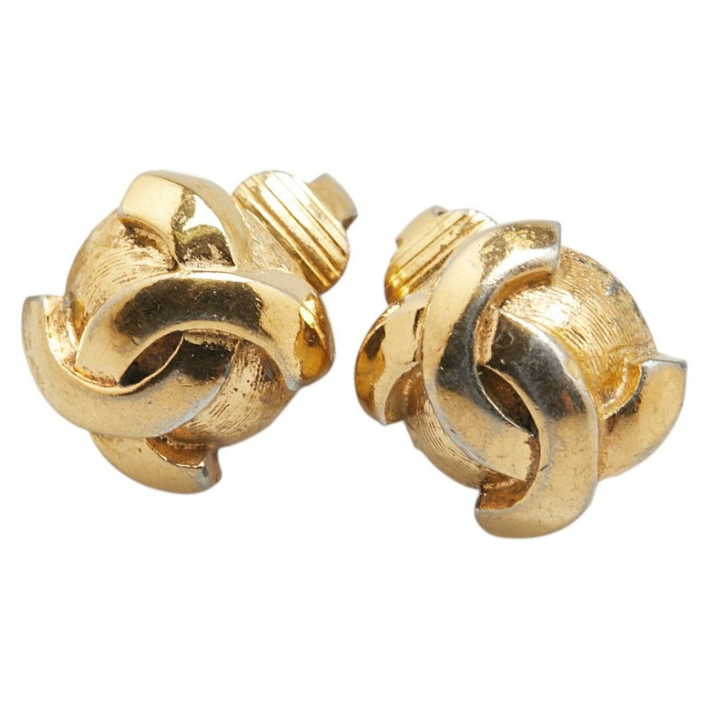 CC Logo Clip-On Earrings Metal Gold-Tone Metal