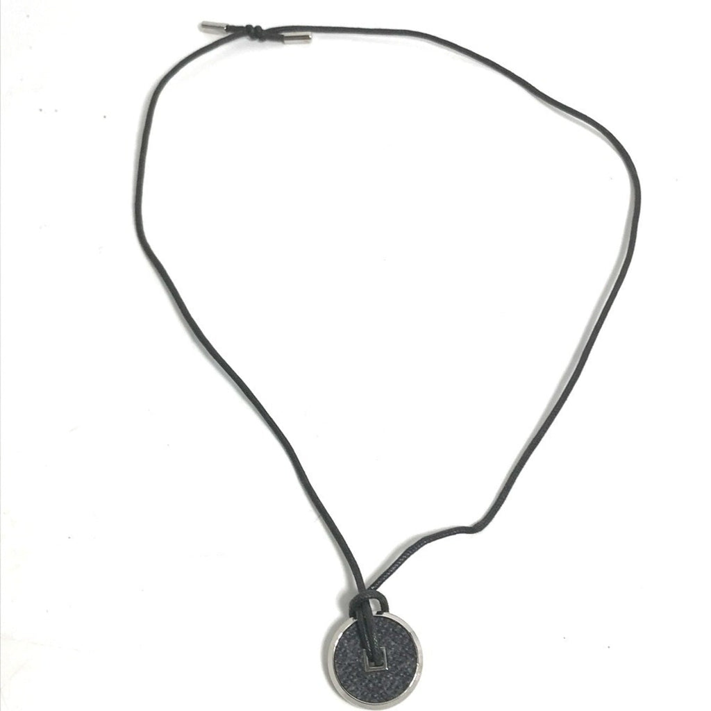 Monogram Eclipse Pendant Necklace Black