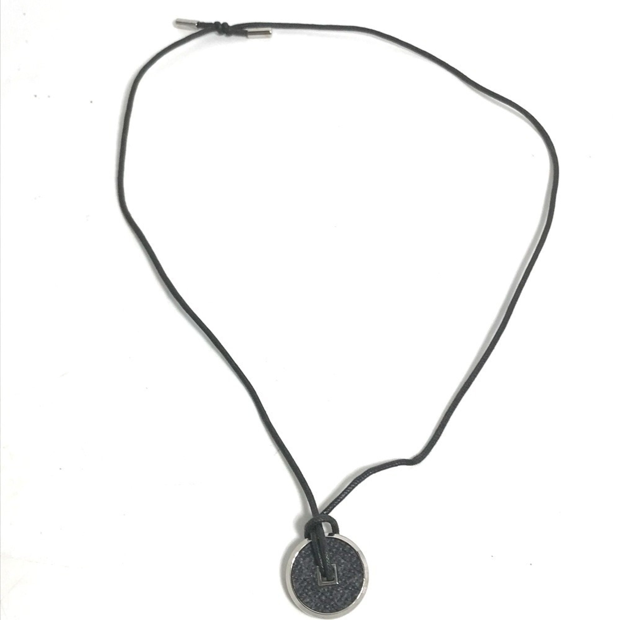 Monogram Eclipse Pendant Necklace Black