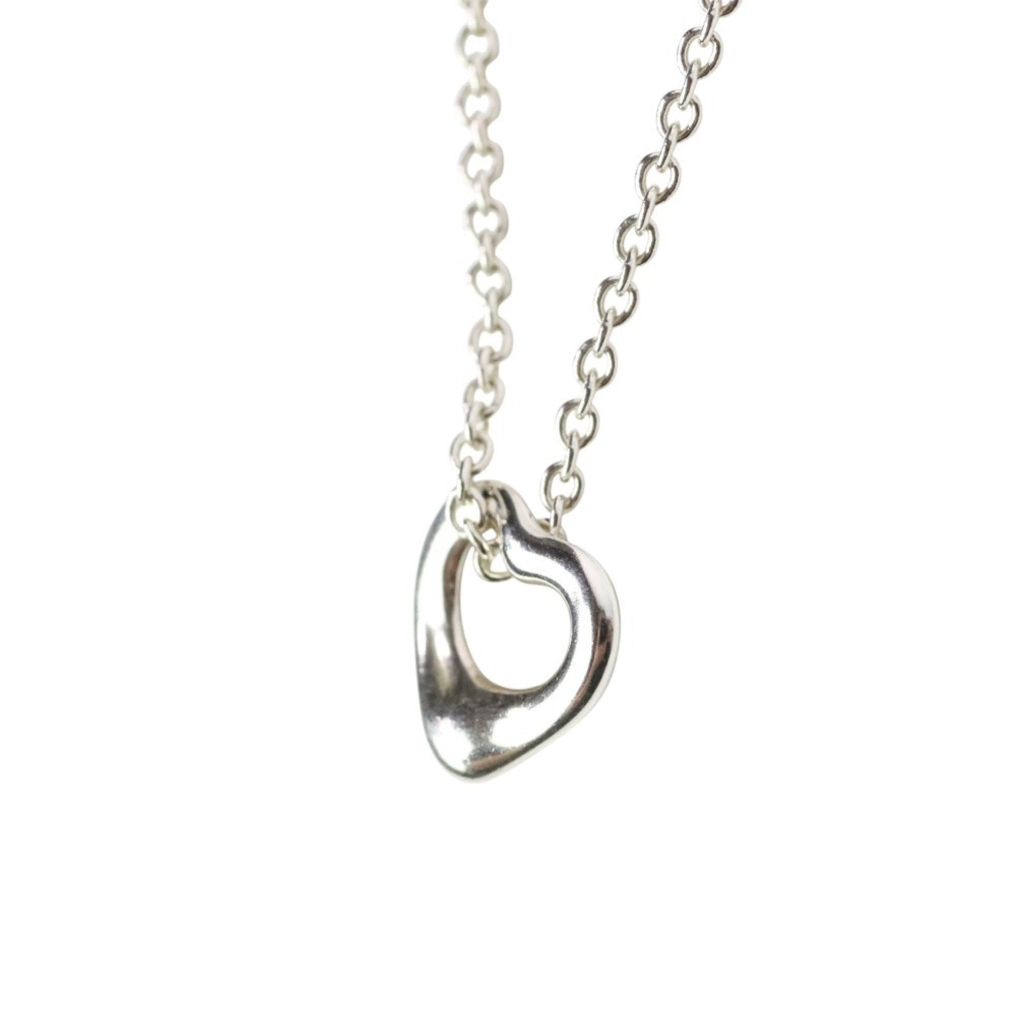 Open Heart Pendant Necklace Sterling Silver 10mm