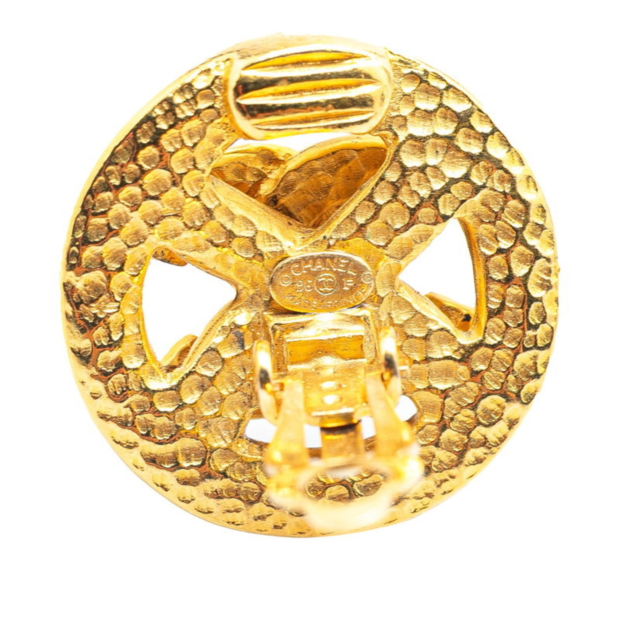 CC Logo Clip-On Earrings Metal Gold-Tone Metal