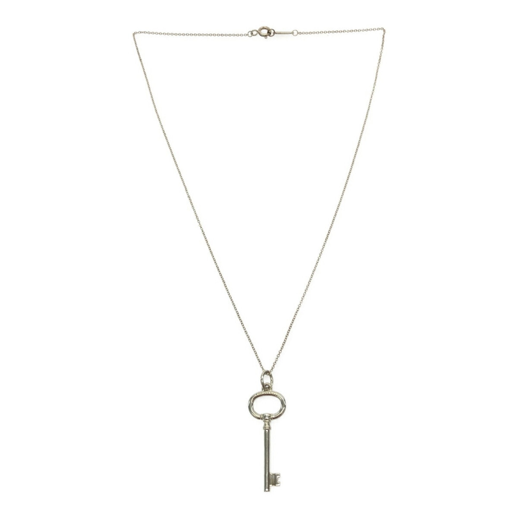 Oval Key Pendant Necklace Sterling Silver