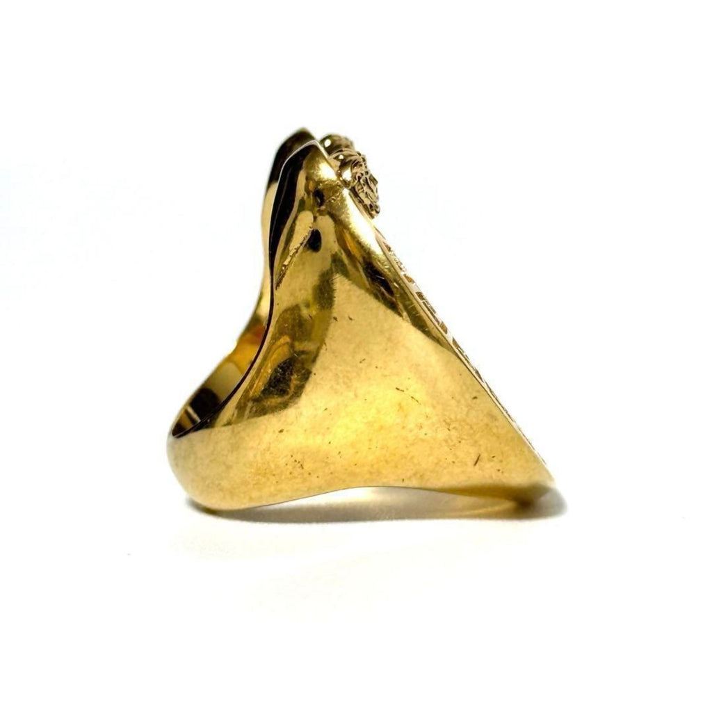 Medusa Horseshoe Ring Metal Gold