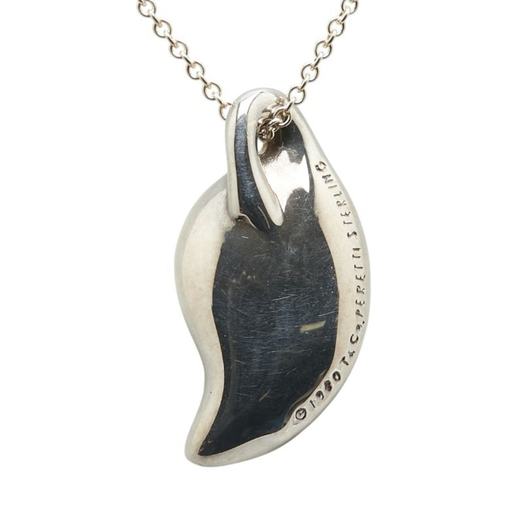 Leaf Pendant Necklace Sterling Silver