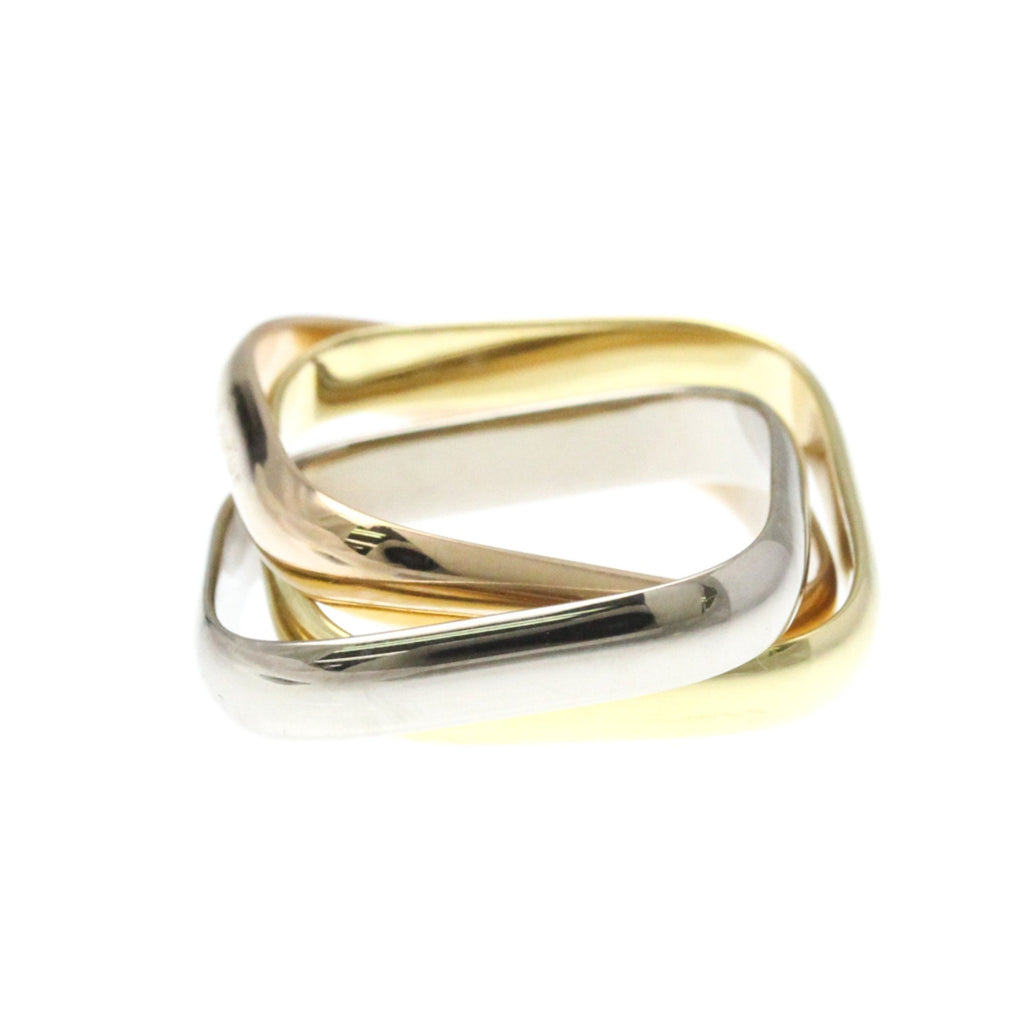 Vendome Louis Cartier Band Ring 18K Tricolor Gold