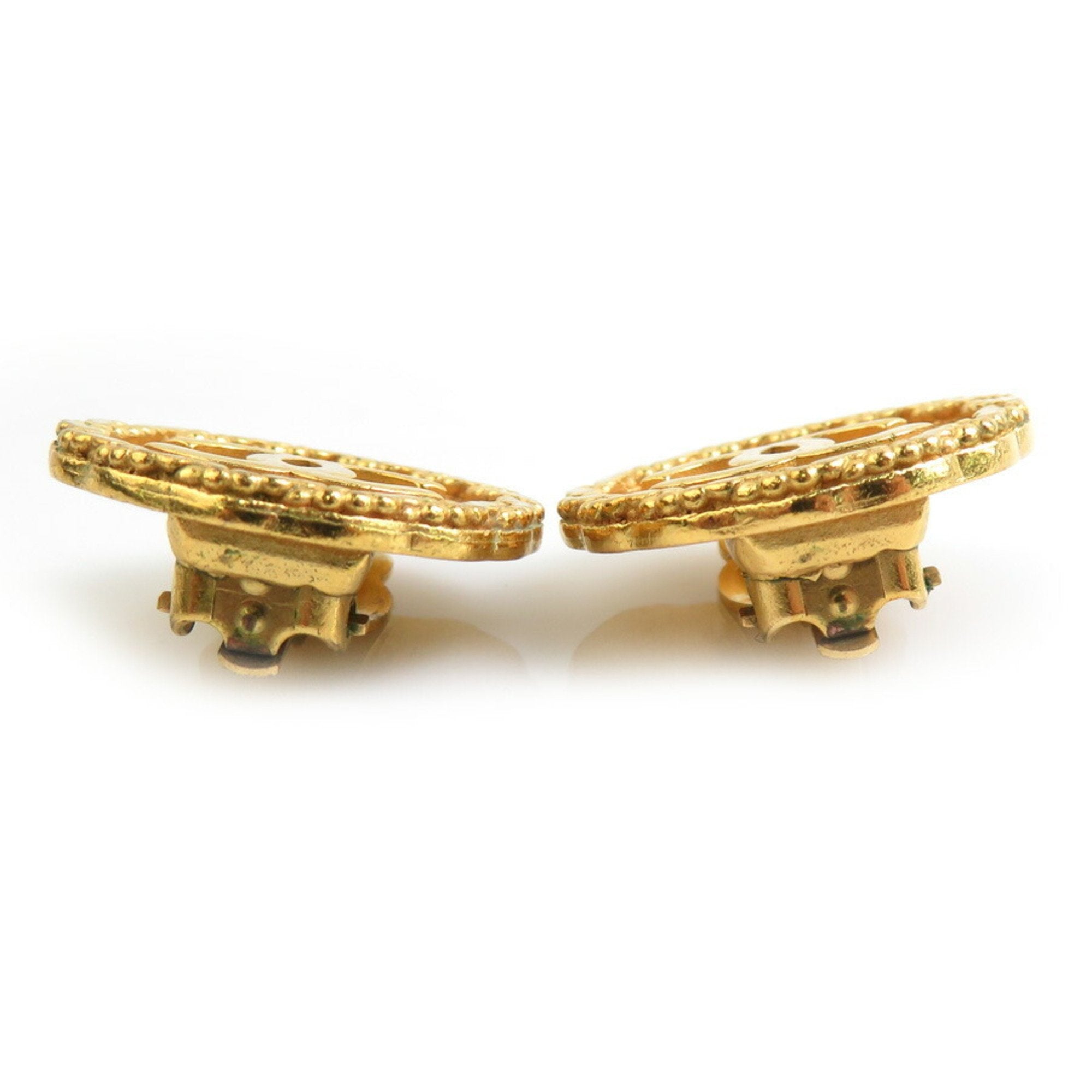 CC Logo Clip-On Earrings Gold-Tone Metal Gold-Tone Metal