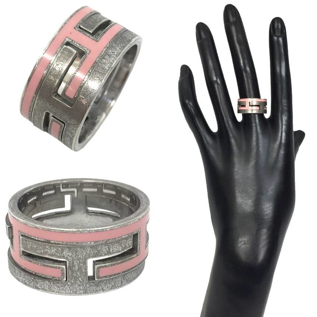 Band Ring Lacquer and Sterling Silver Pink