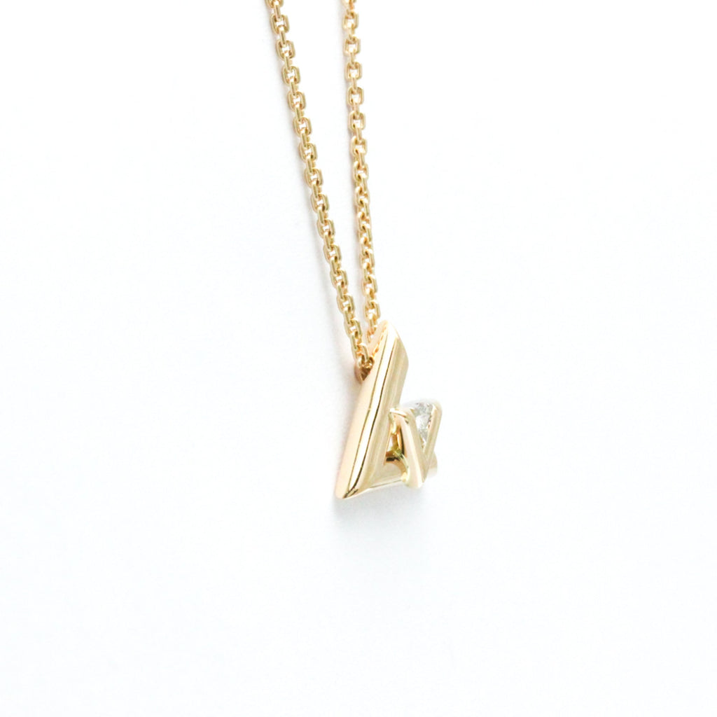 Volto One PM Pendant Necklace 18K Rose Gold with Diamond