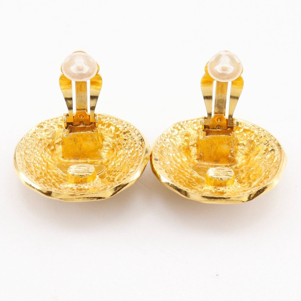 CC Logo Clip-On Earrings Metal Gold-Tone Metal