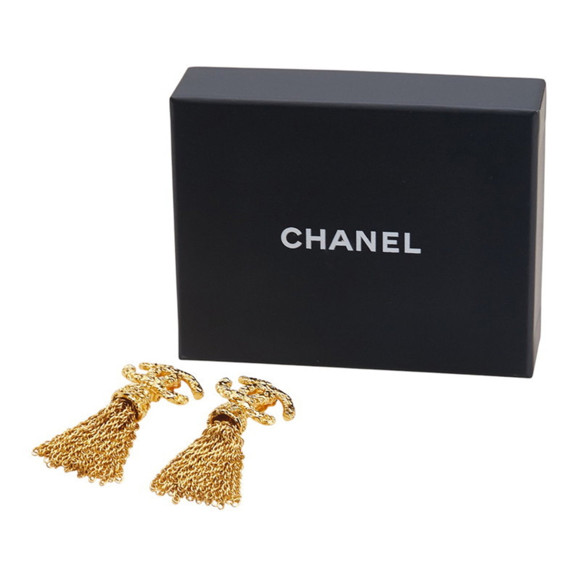 CC Logo Clip-On Earrings Metal Gold-Tone Metal