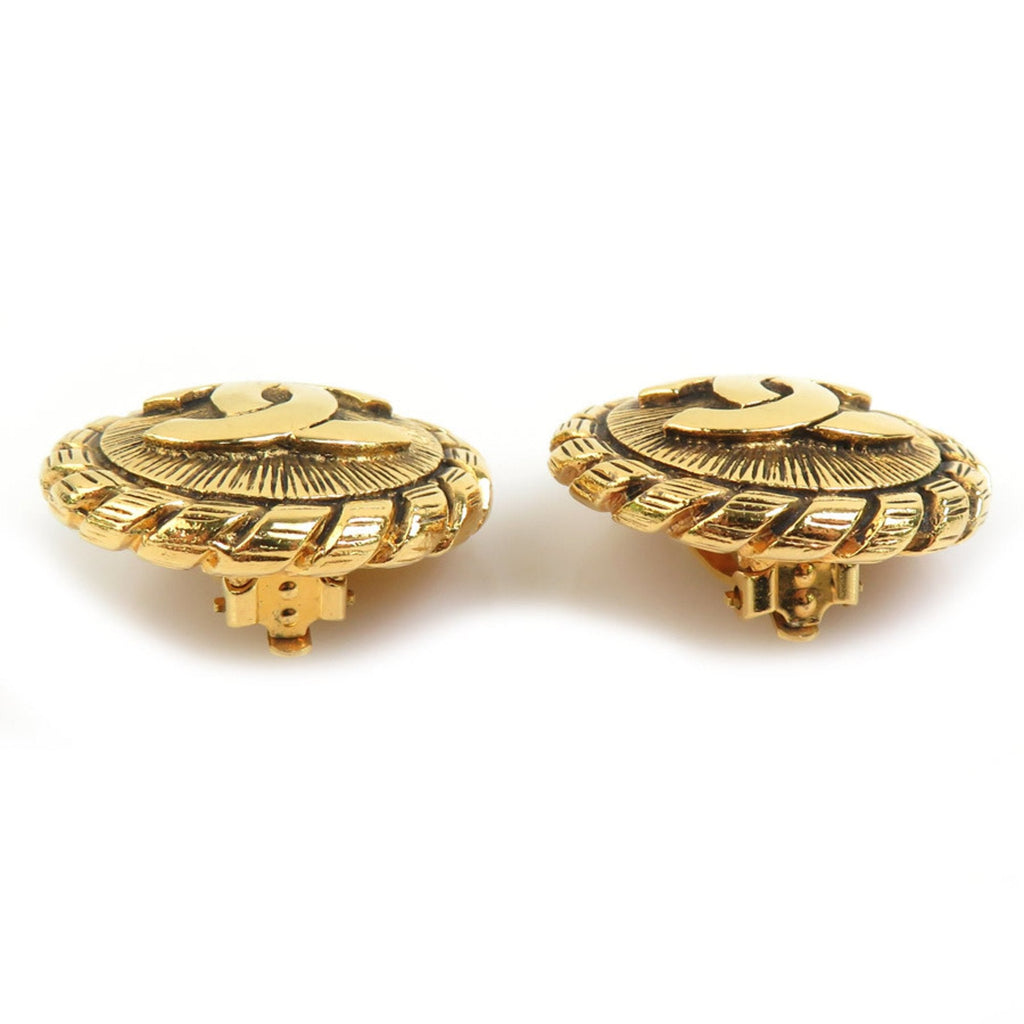 CC Logo Clip-On Earrings Gold-Tone Metal Gold-Tone Metal