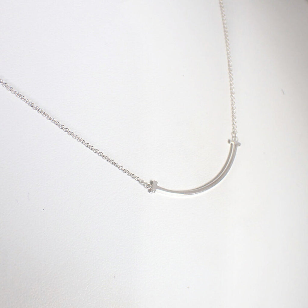 T Smile Pendant Necklace Sterling Silver