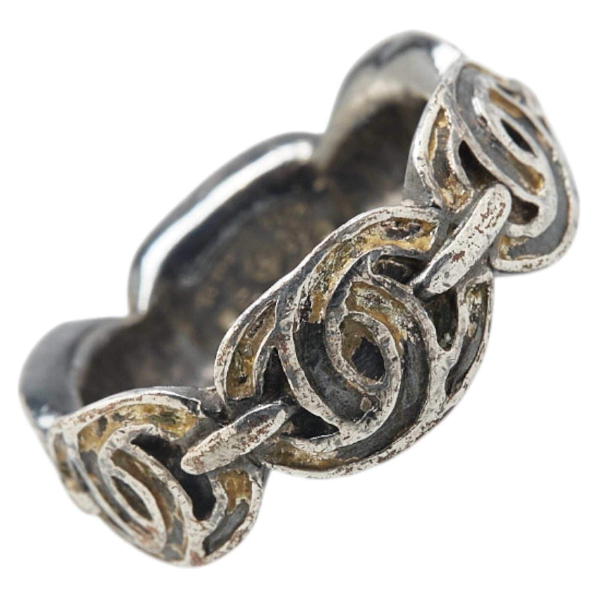 CC Logo Ring Silver-Tone Metal