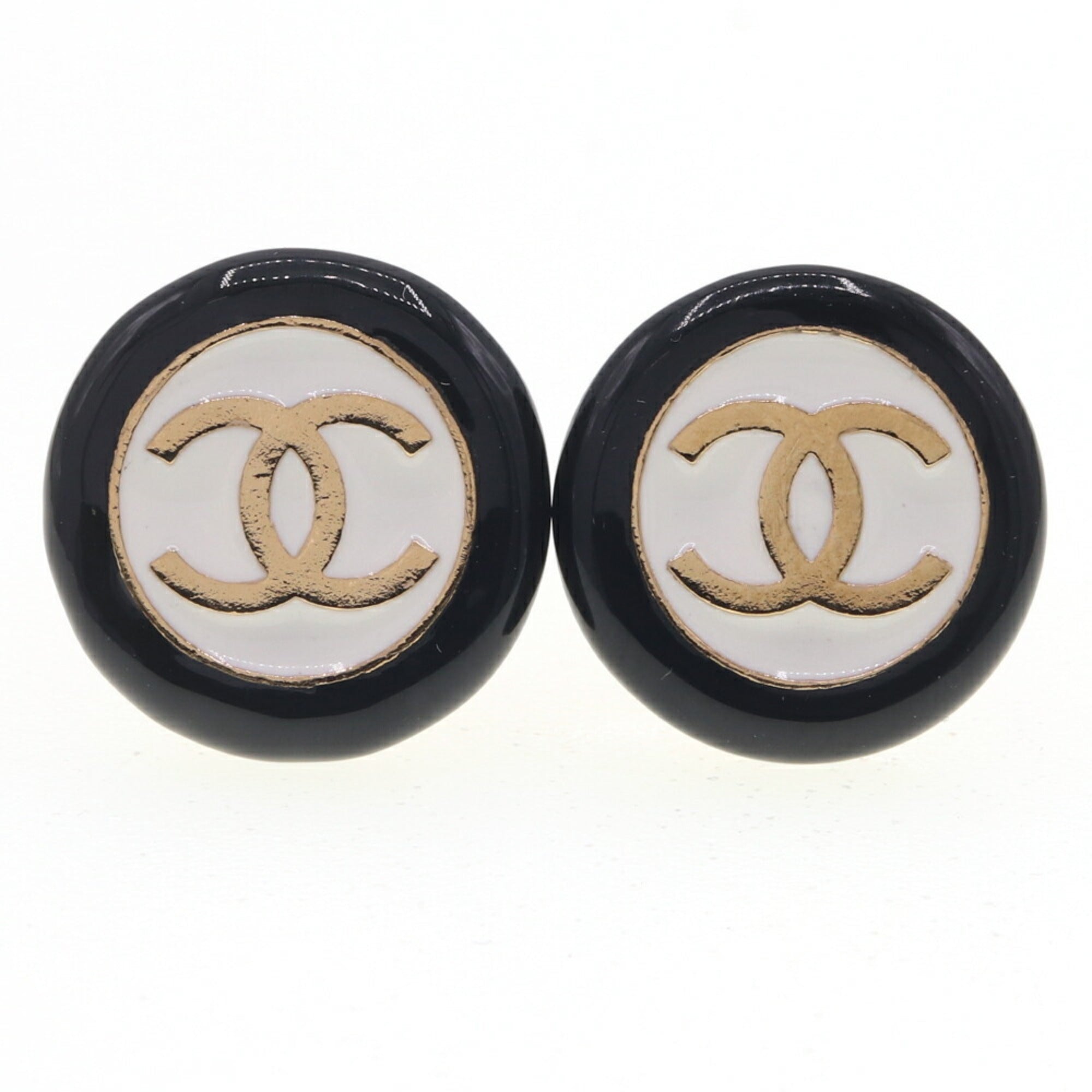 CC Logo Round Circle Earrings Metal