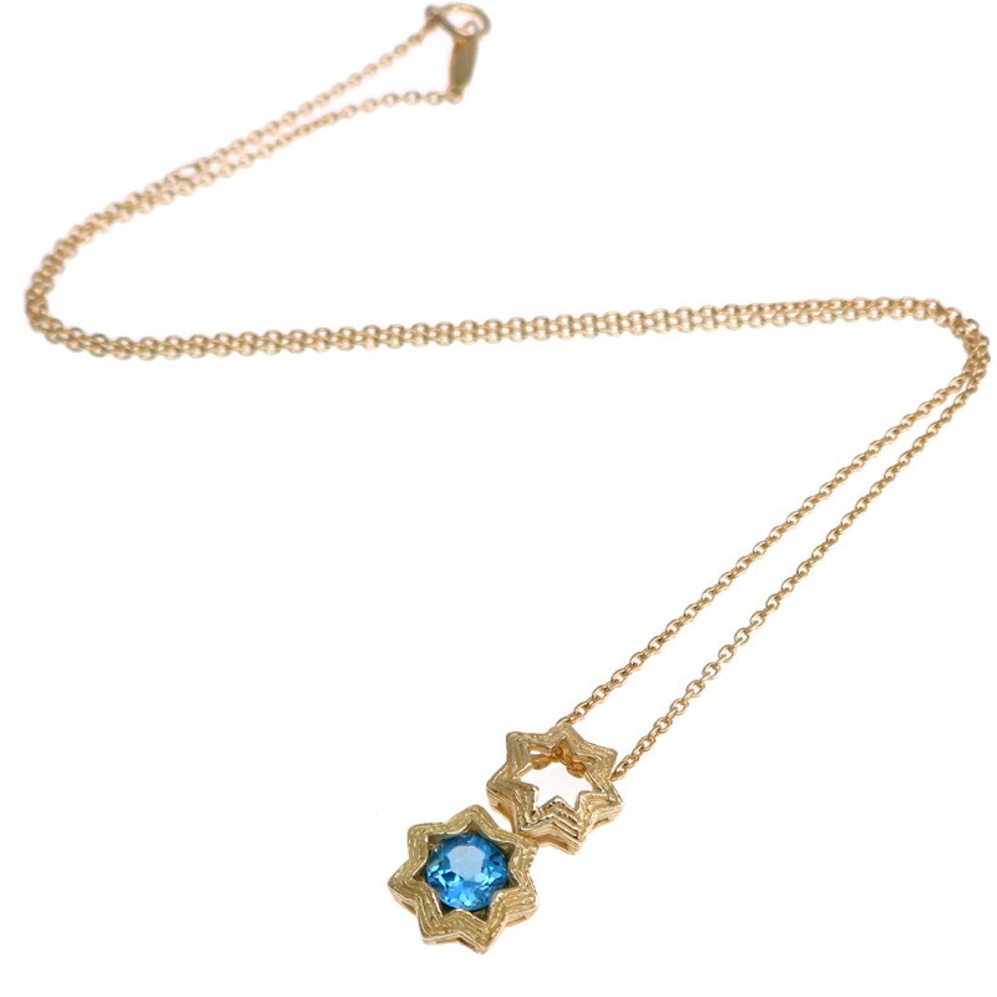 Pendant Necklace 18K Yellow Gold With Topaz