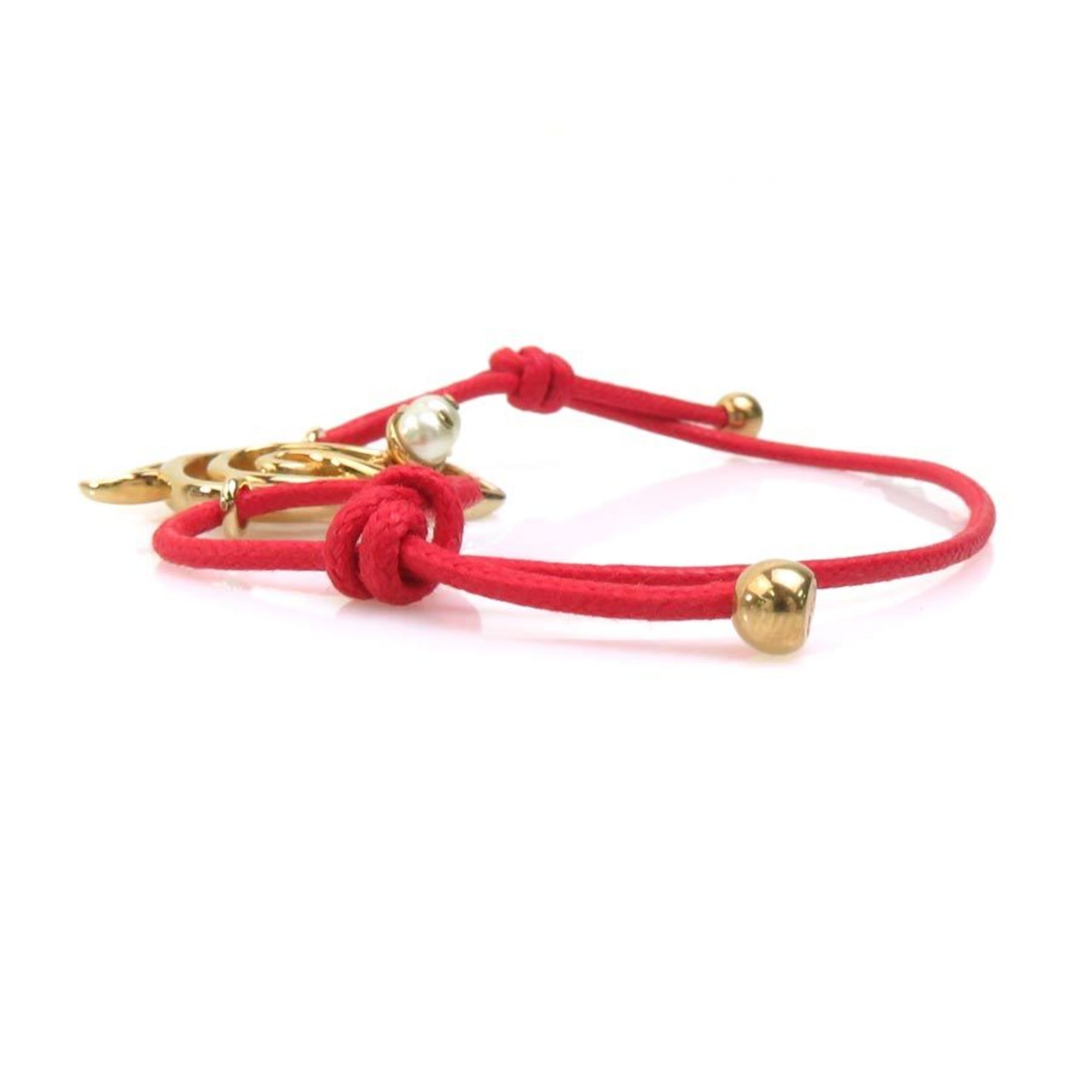 Bracelet Metal and Nylon Gold and Red