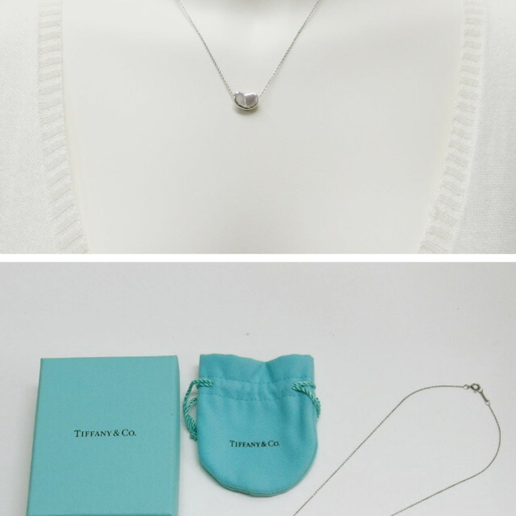 Bean Pendant Necklace Sterling Silver 7mm