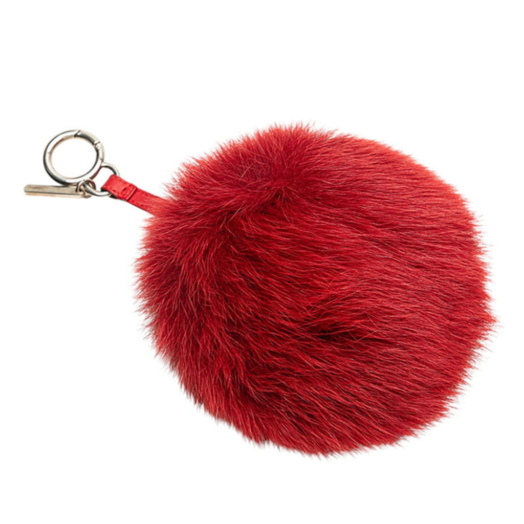 Charm Fur and Leather Purple and Red Handbag Charm