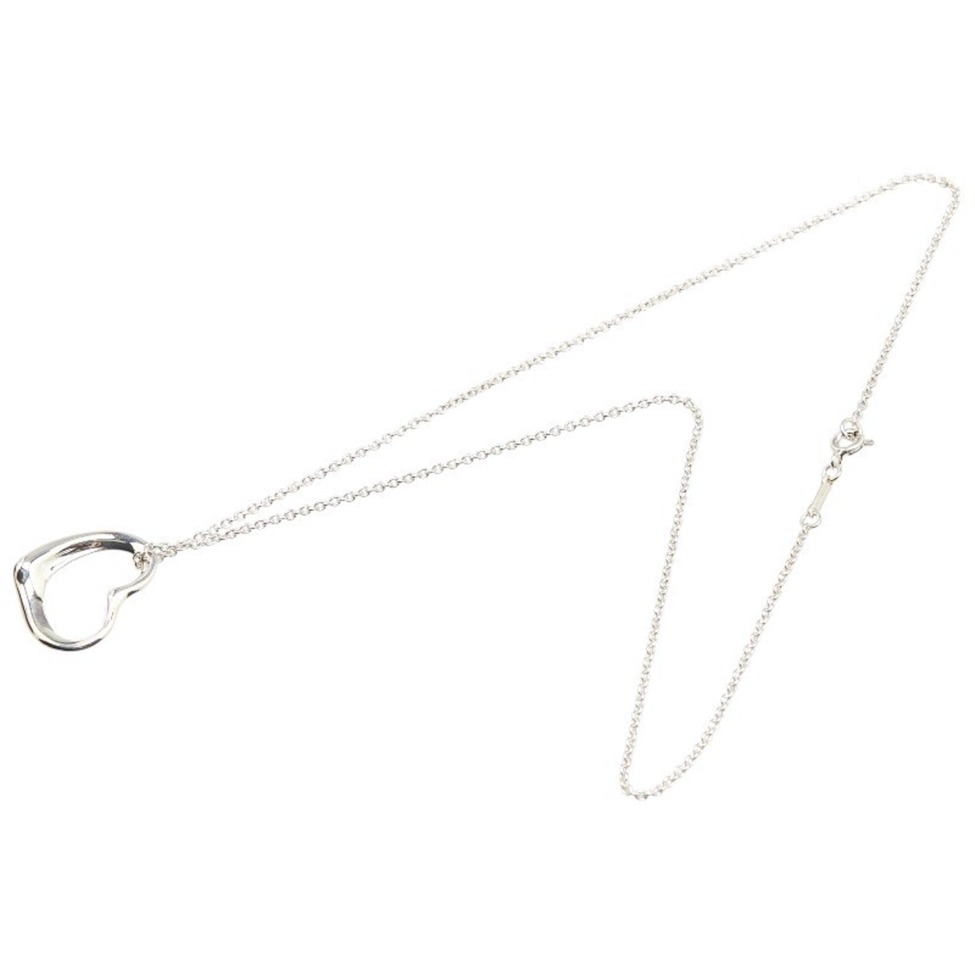 Open Heart Pendant Necklace Sterling Silver 18.2mm