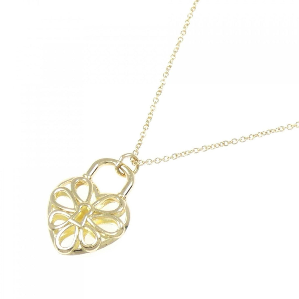 Filigree Heart Pendant Necklace 18K Yellow Gold