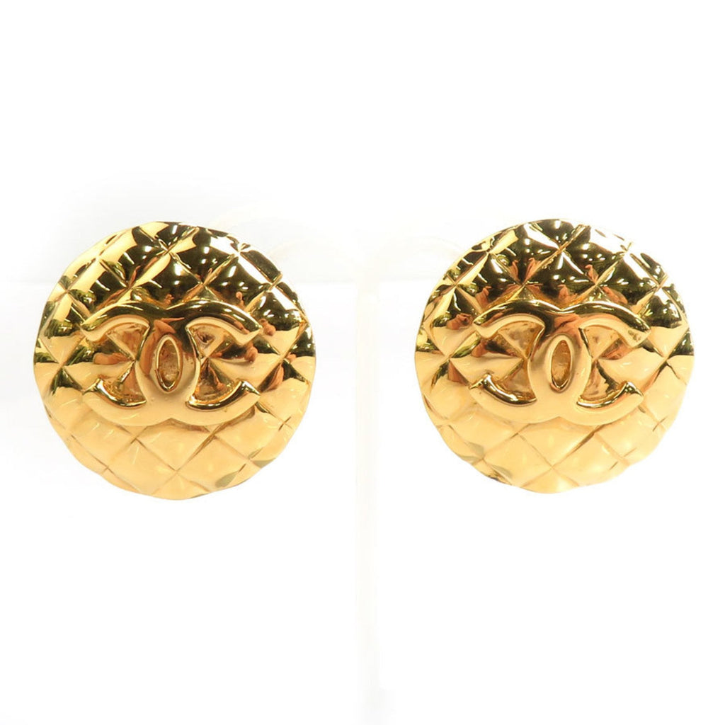 CC Logo Clip-On Earrings Gold-Tone Metal Gold-Tone Metal