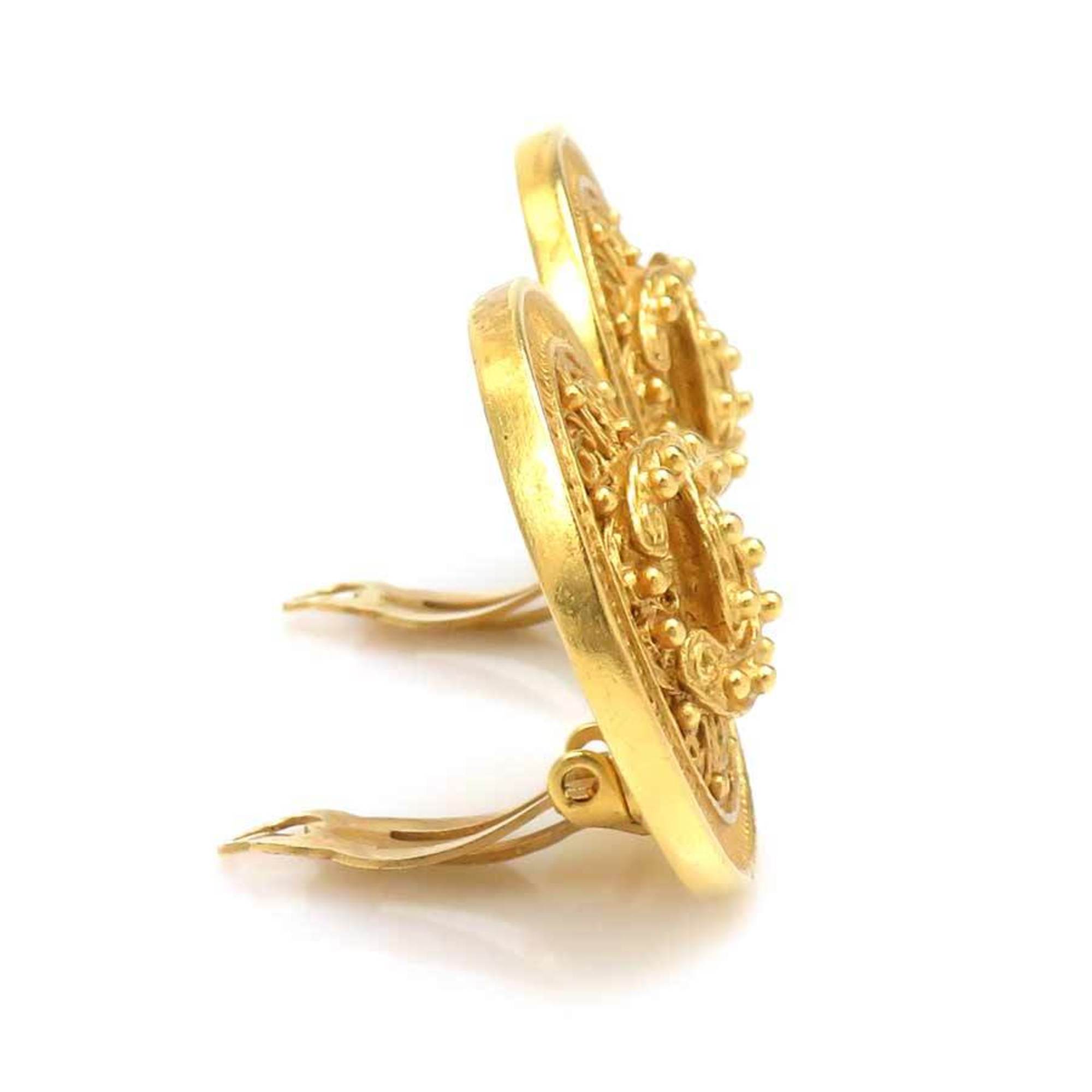 CC Logo Clip-On Earrings Gold-Tone Metal Gold-Tone Metal