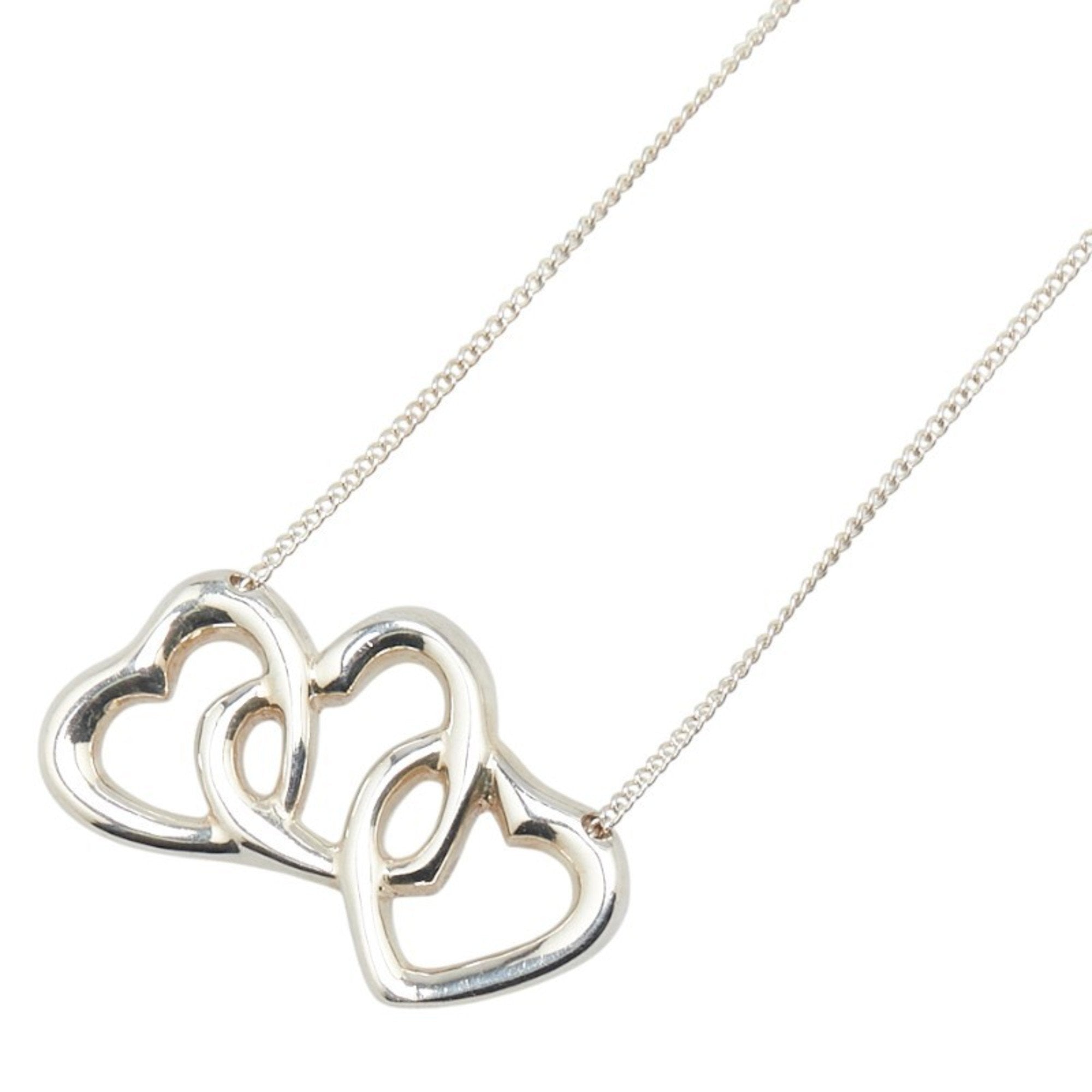 Triple Heart Pendant Necklace Sterling Silver