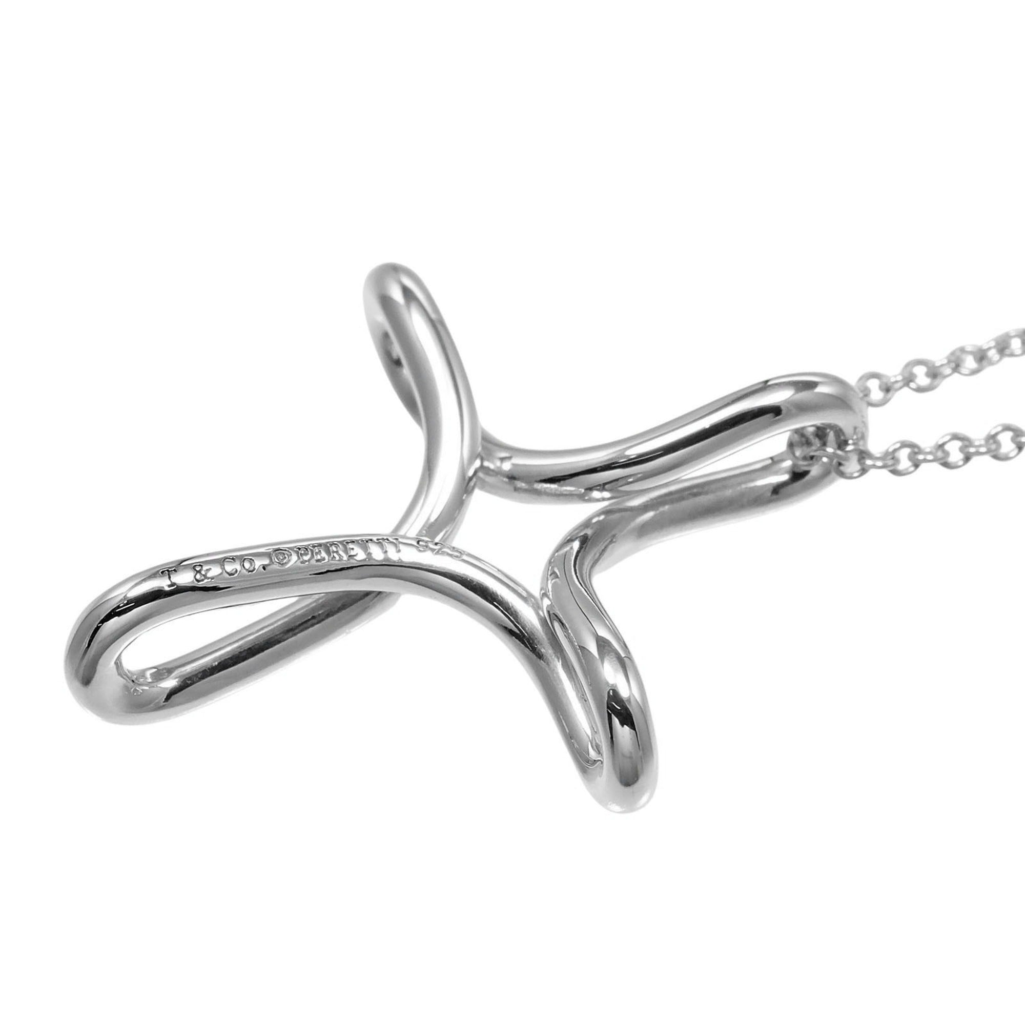 Open Cross Pendant Necklace Sterling Silver