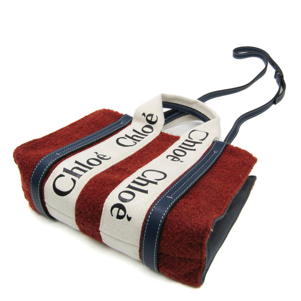 Woody Tote Recycled Felt with Leather and Canvas Small