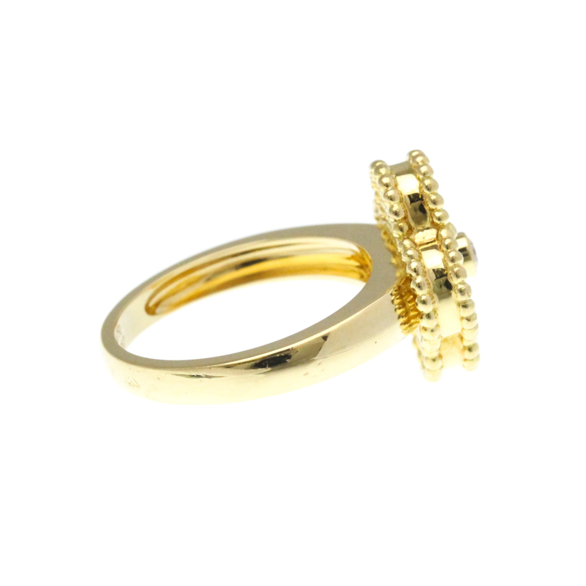 Vintage Alhambra Ring 18K Yellow Gold and Mother of Pearl