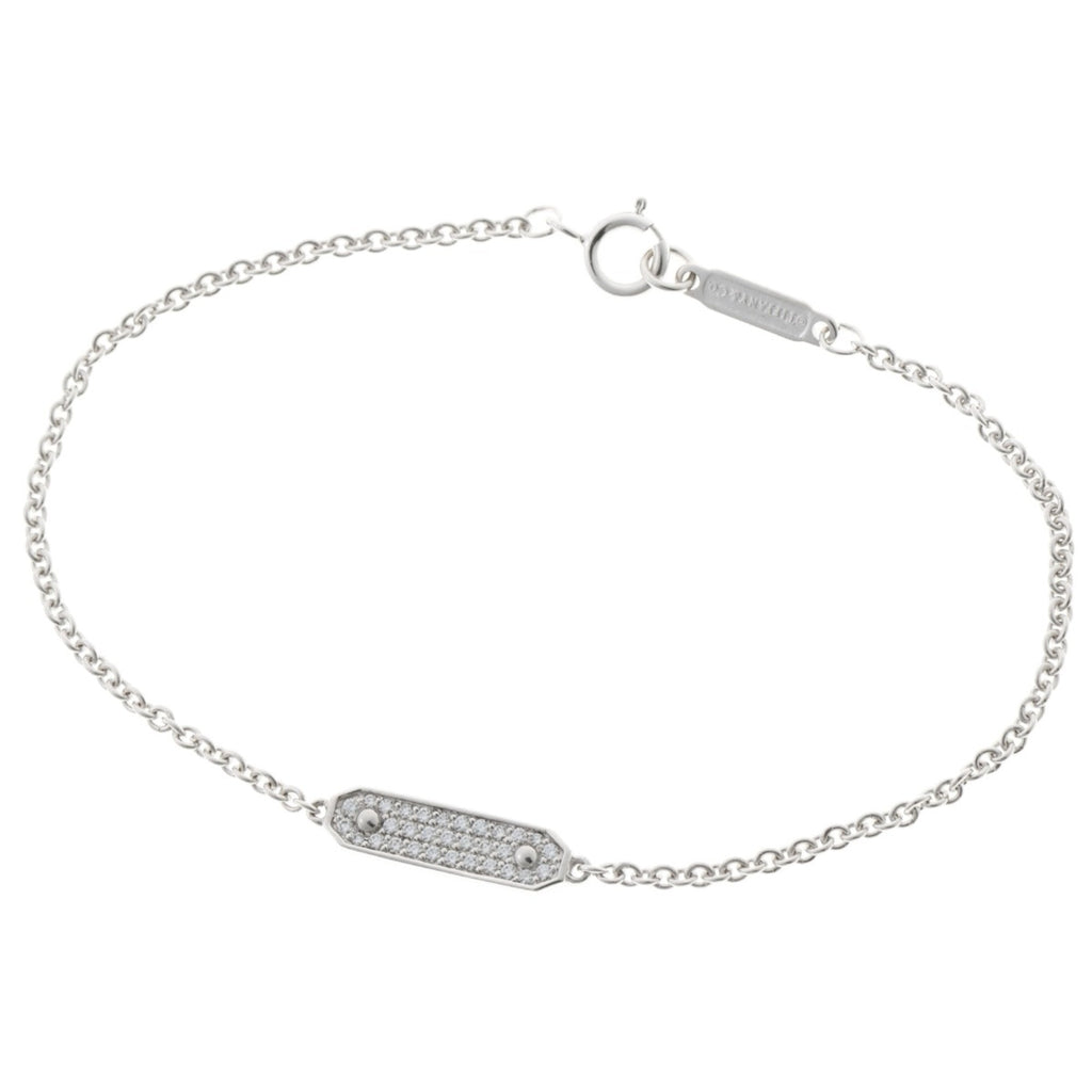 Tag Chain Bracelet 18K White Gold