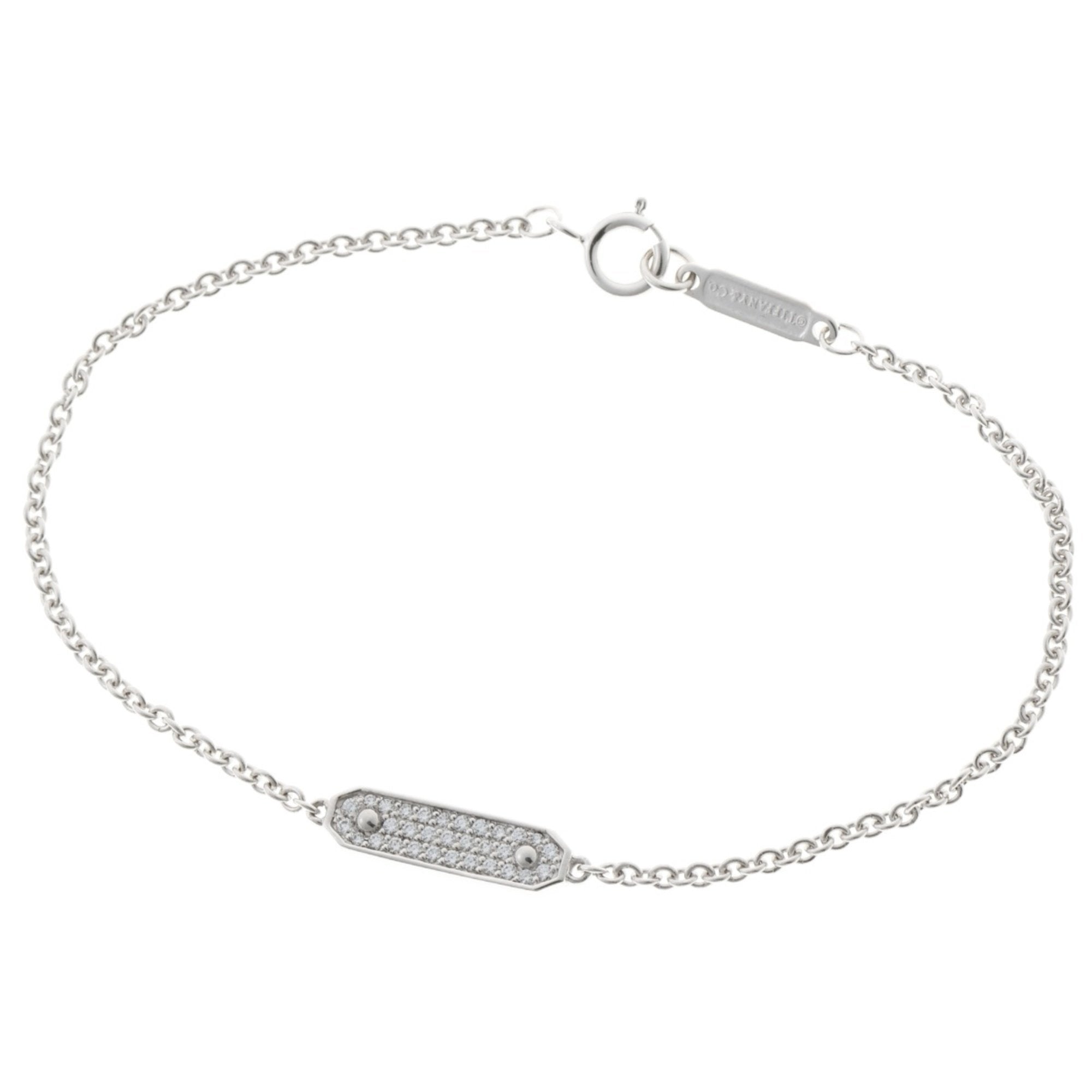 Tag Chain Bracelet 18K White Gold