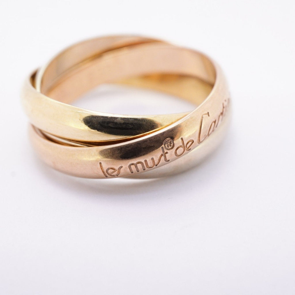 Vendome Louis Cartier Band Ring 18K Tricolor Gold