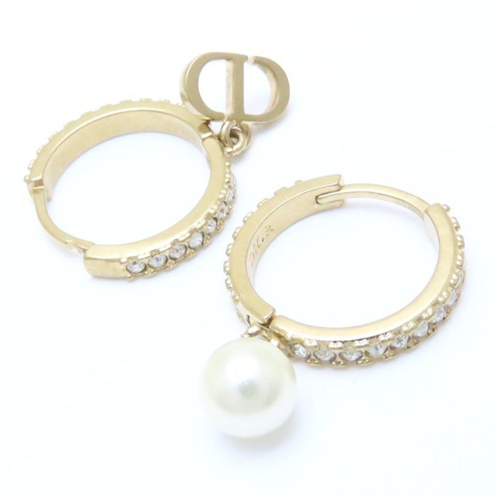 Earrings Pearl Gold-Tone Metal