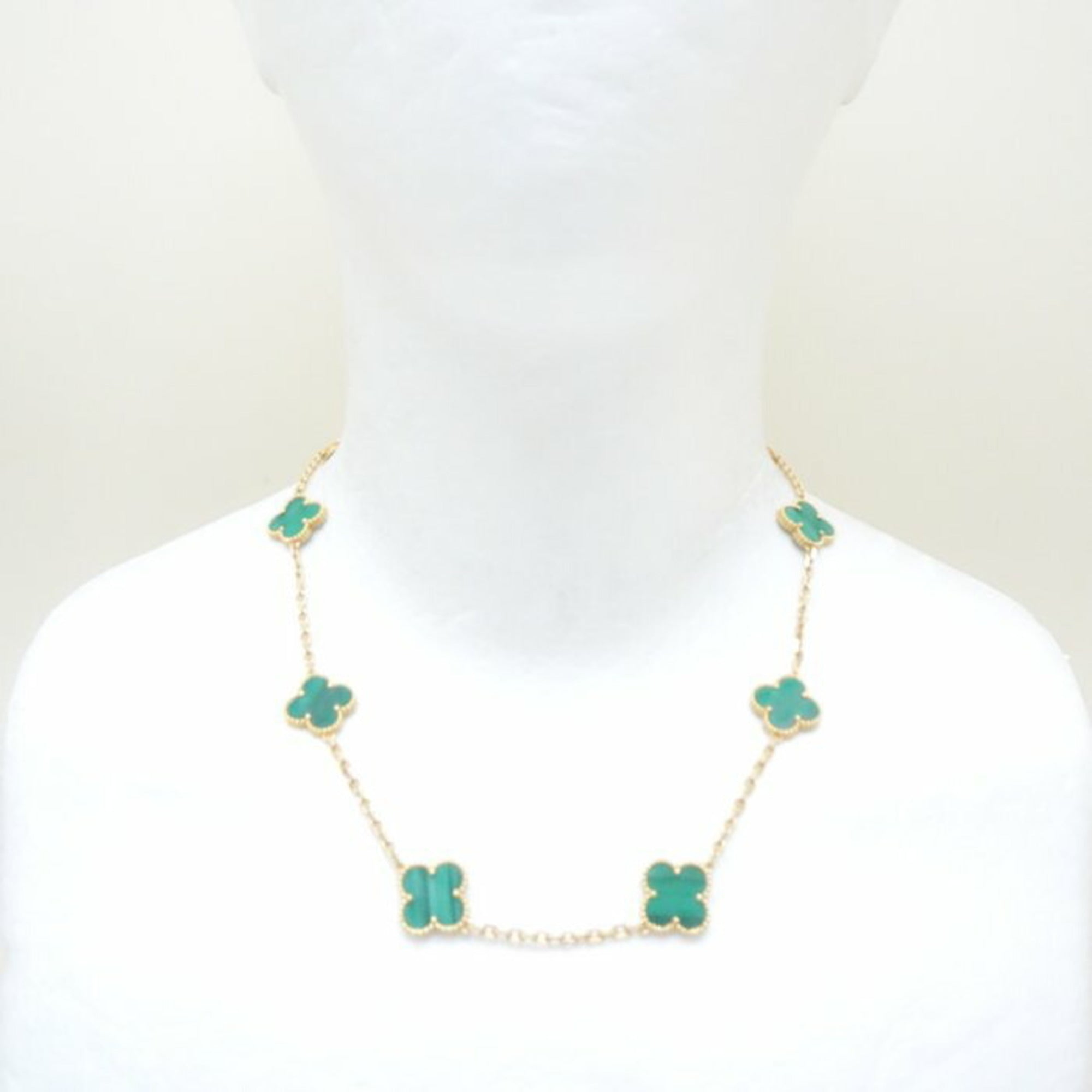Alhambra Pendant Necklace 18K Yellow Gold and Malachite