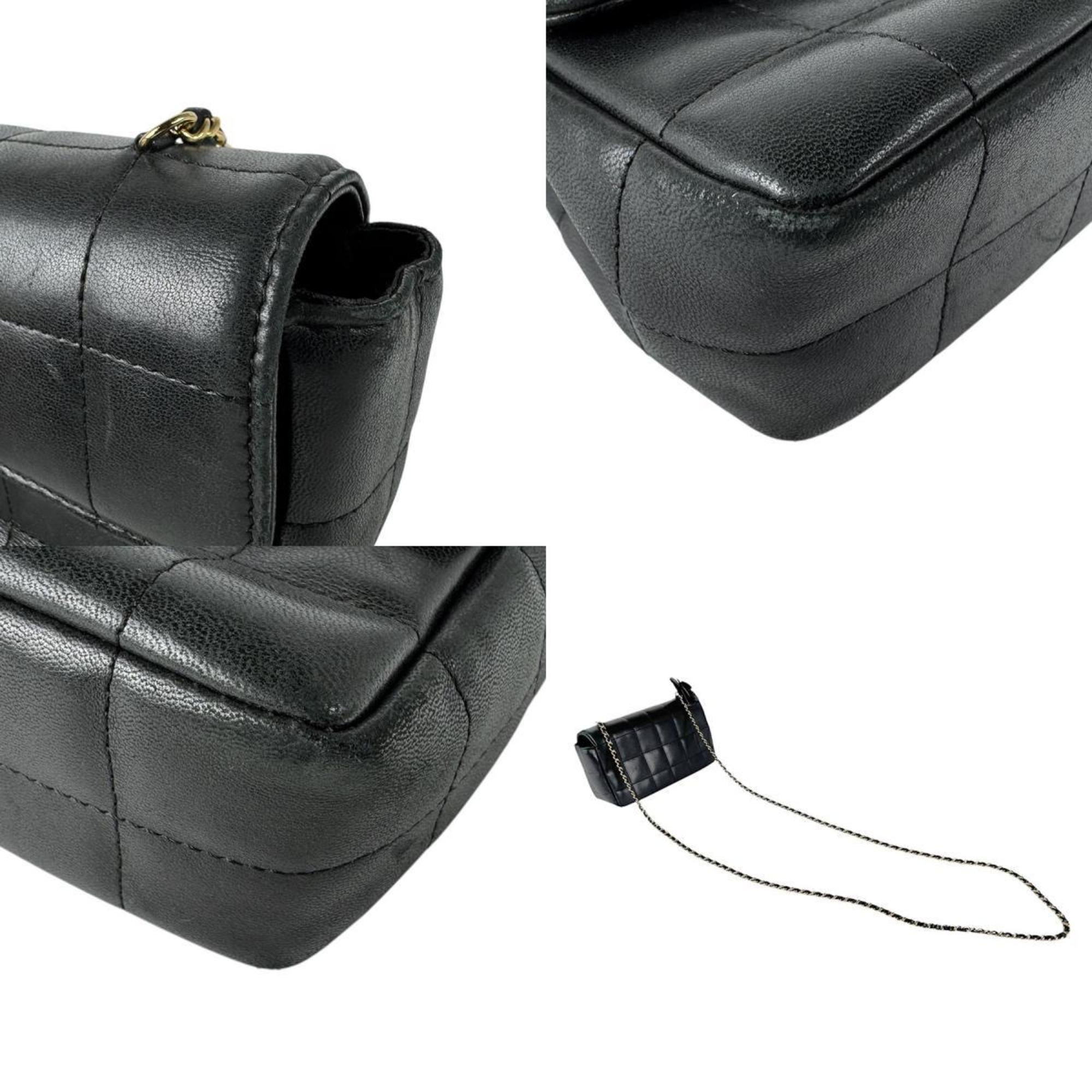 Camellia Chocolate Bar Flap Bag Quilted Lambskin Mini