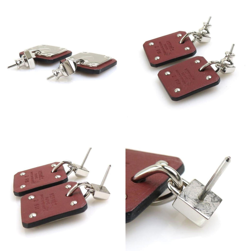 Earrings Leather and Metal