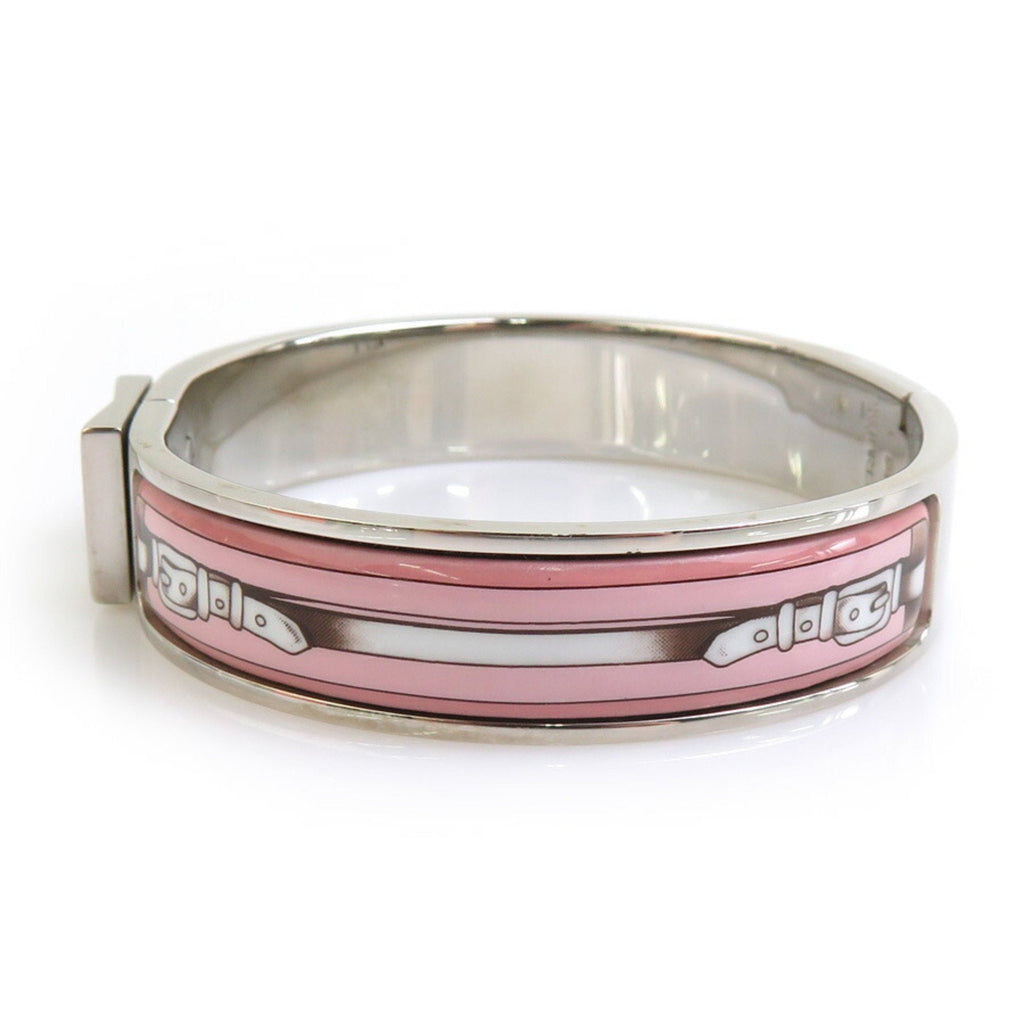 Bracelet Enamel and Metal Pink Silver White