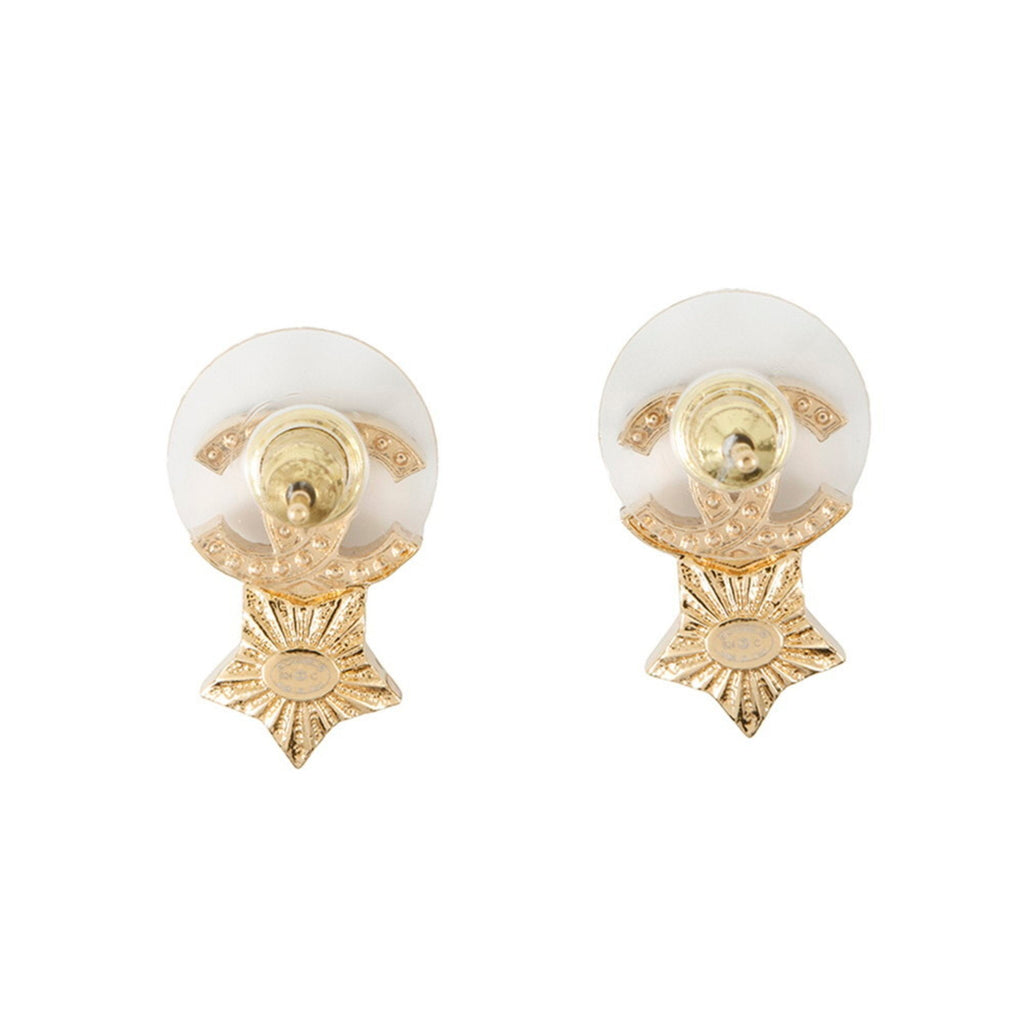 CC Logo Star Earrings Metal