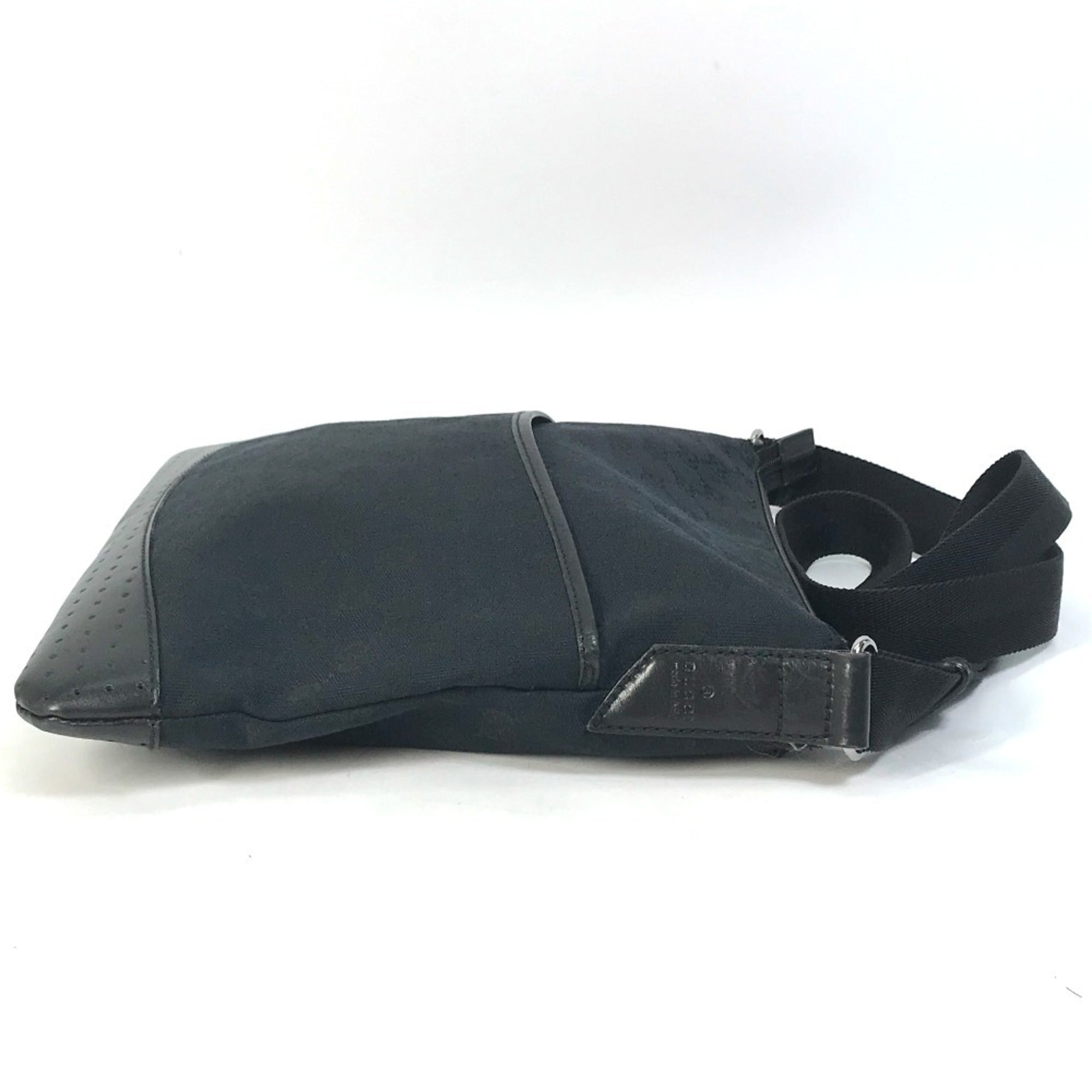 Zip Messenger Bag GG Canvas with Perforated Leather Medium