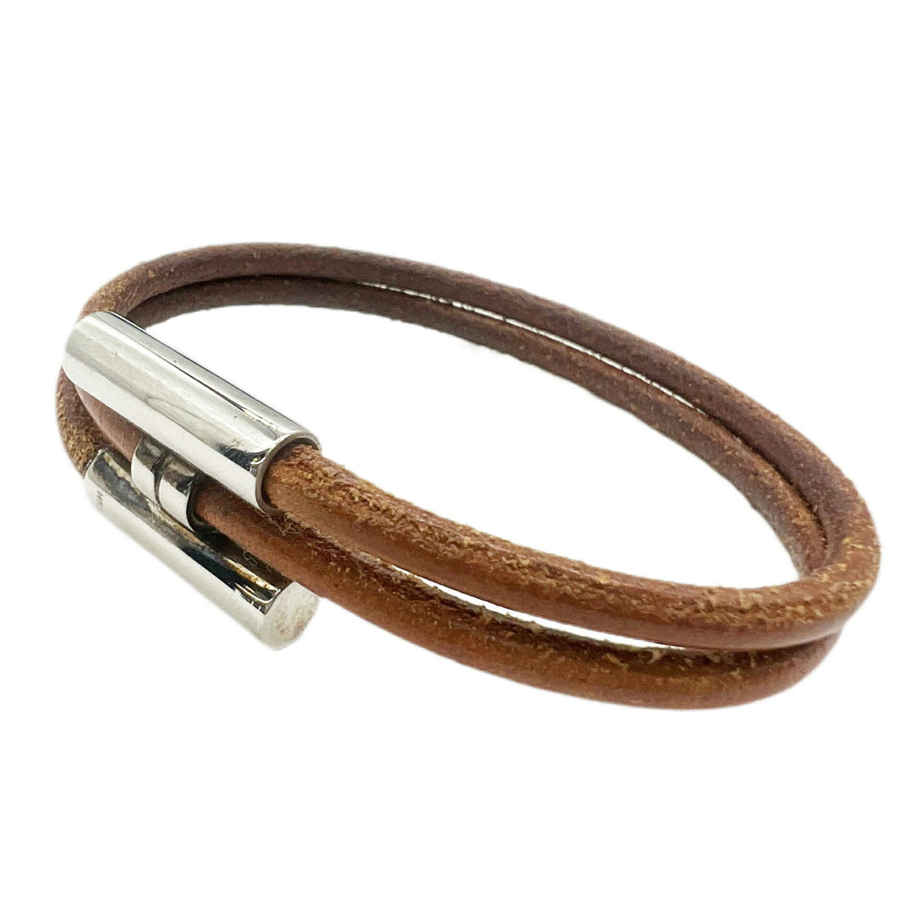 Bracelet Brown Leather and Metal