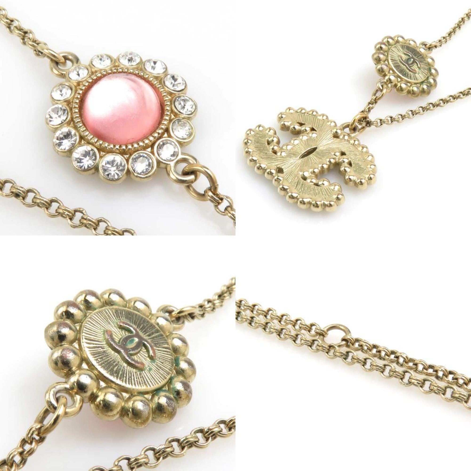 CC Logo Pendant Necklace Gold-Tone Metal