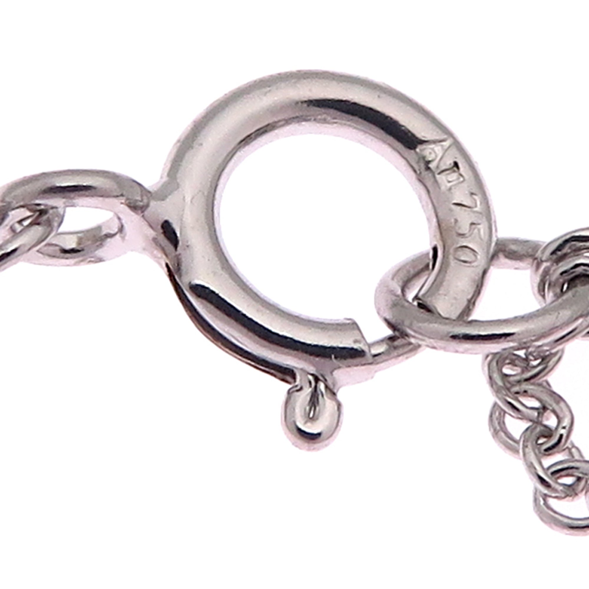 T Smile Mini Pendant Necklace 18K White Gold with Diamonds
