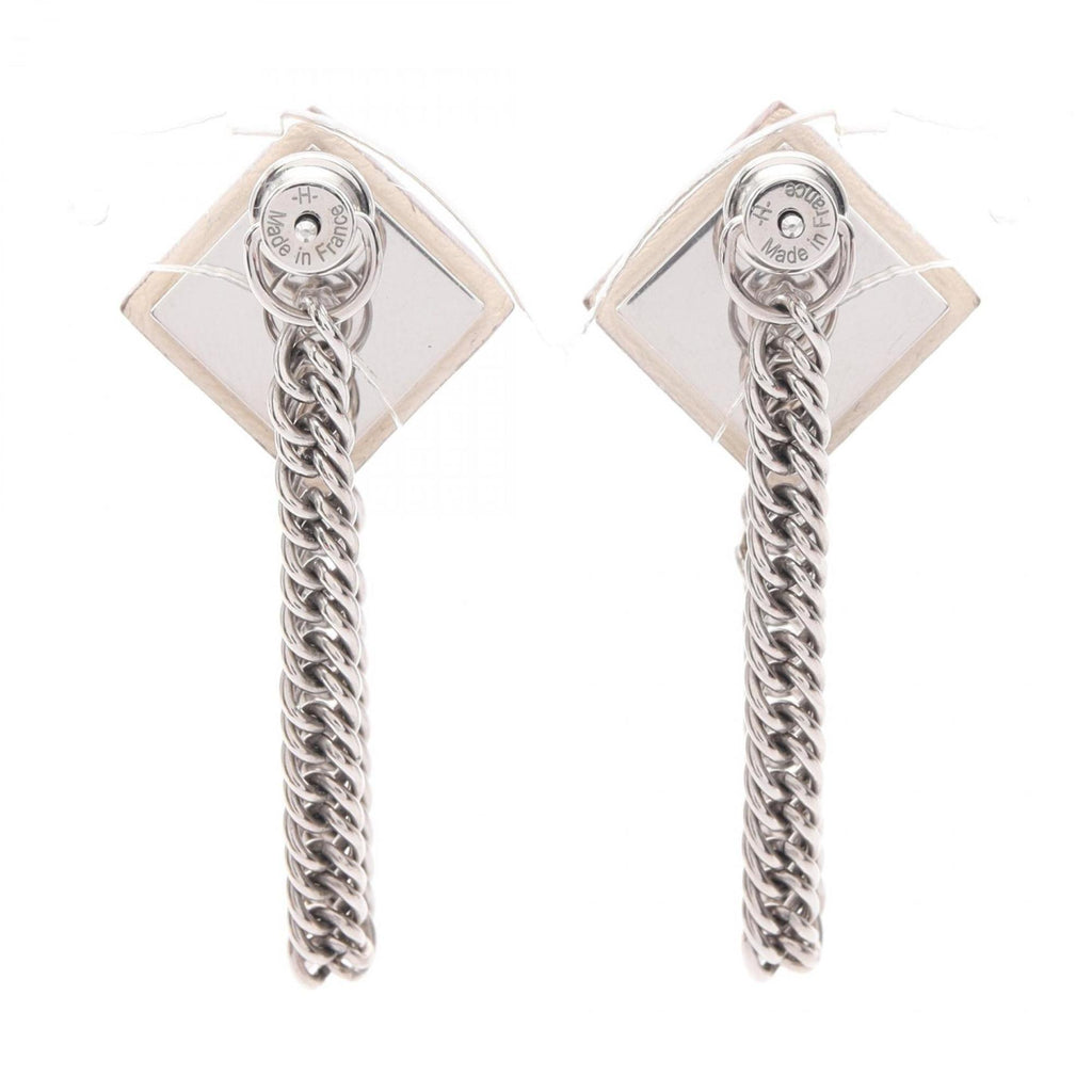 Earrings Stainless Steel and Swift Leather