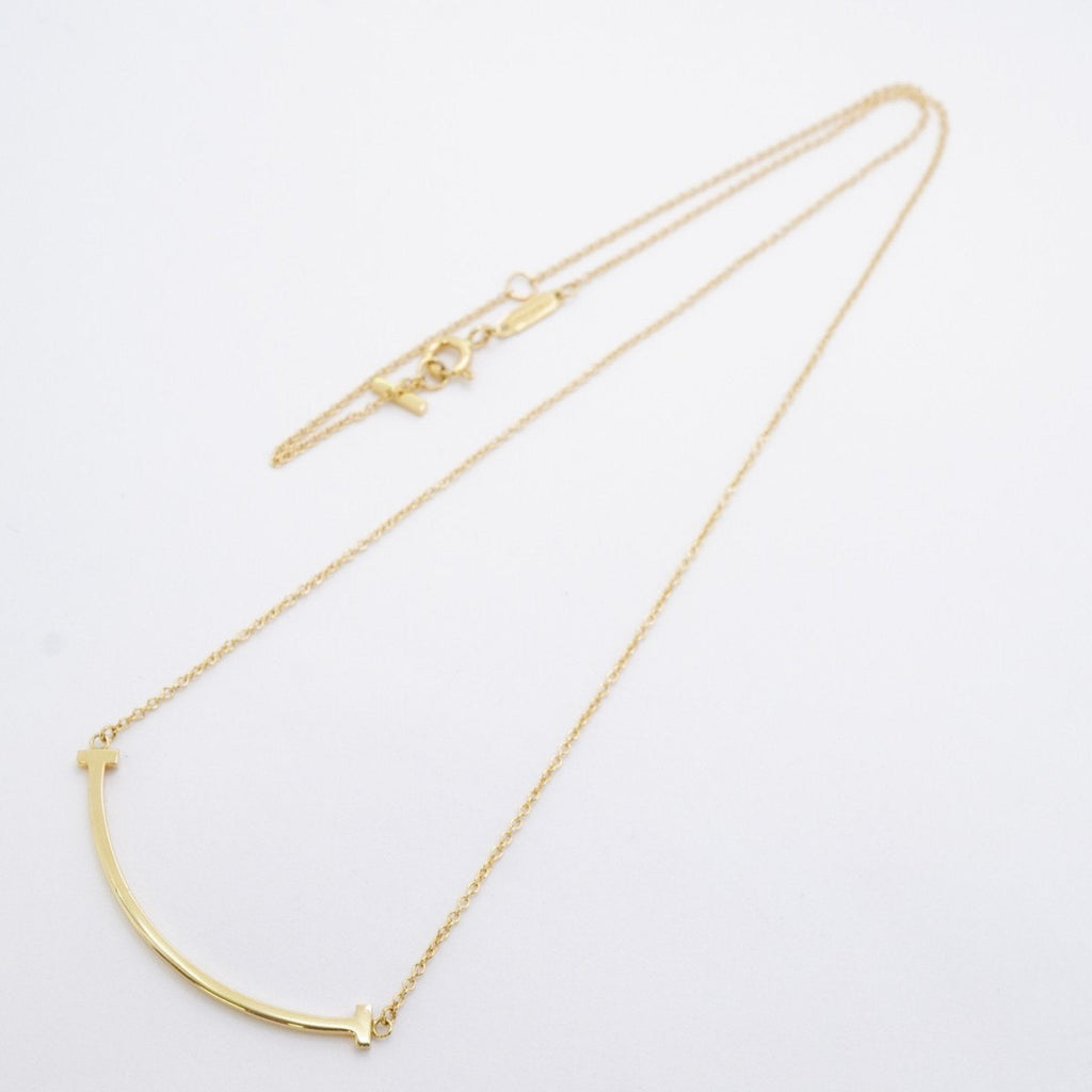 T Smile Pendant Necklace 18K Yellow Gold