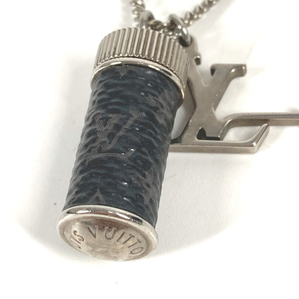 Monogram Eclipse Pendant Necklace Canvas and Metal Black